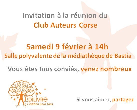 invitation_9_février_club_auteurs_Corse_Edilivre