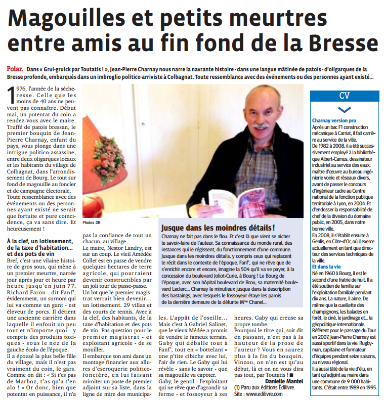 Article_Le-Progrès_Jean-Pierre-Charnay_Edilivre
