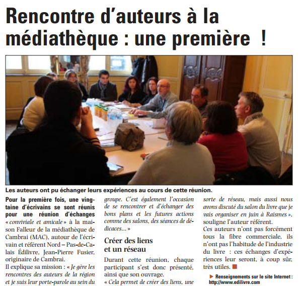 Article_Voix-du-Nord_Médiathèque_Edilivre
