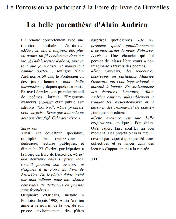 article_Alain Andrieu_La-gazette_Edilivre