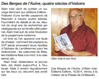 article_Alain Inial_Ouest France_Edilivre