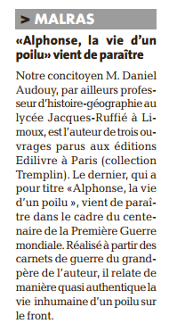 article_Daniel-Audouy_La Dépêche du Midi_Edilivre