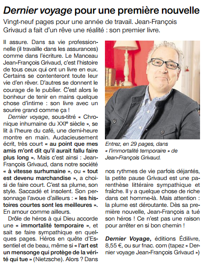article_Jean-François Grivaud_Ouest France_Edilivre
