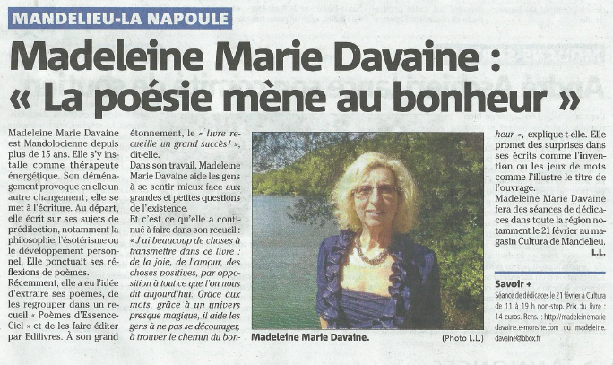 article_Nice Matin_Madeleine Maire Davaine_Edilivre