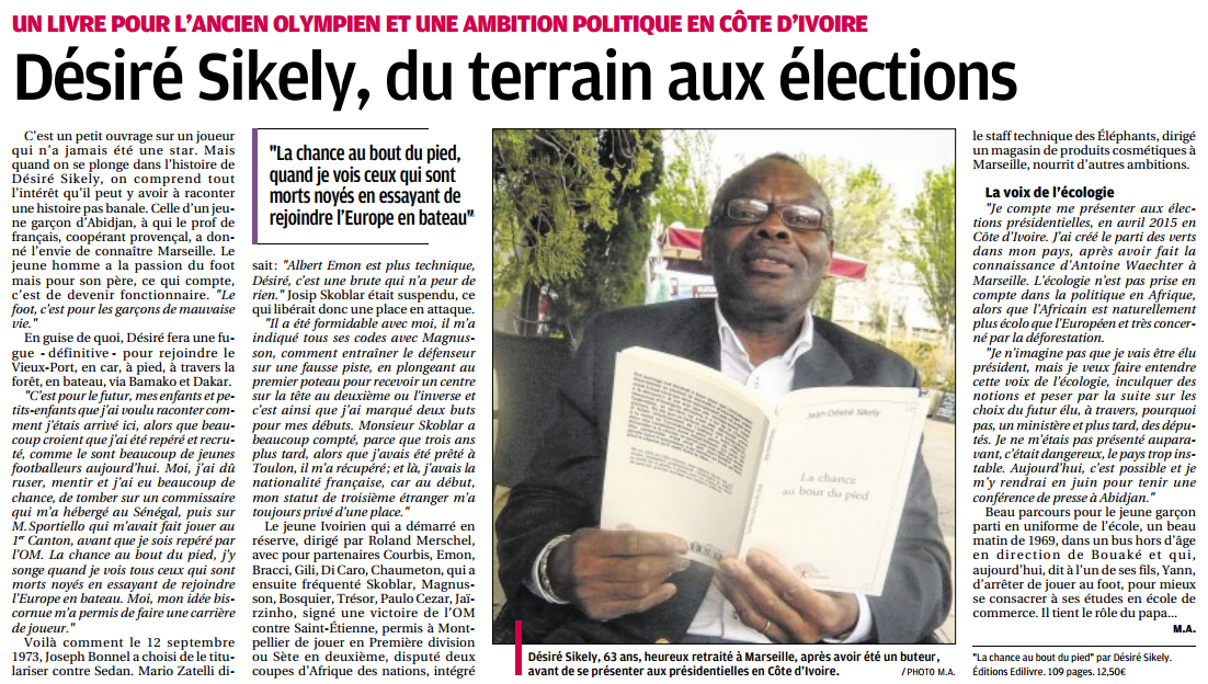 article_La Provence_Jean-Désiré Sikely_Edilivre