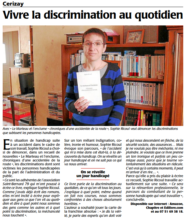 article_Le Courrier de l'Ouest_Sophie Ricoul_Edilivre