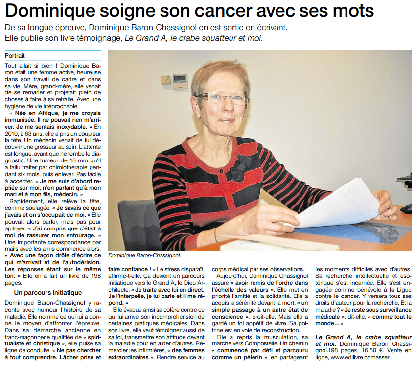 article_Ouest France_Dominique Baron Chassignol_Edilivre