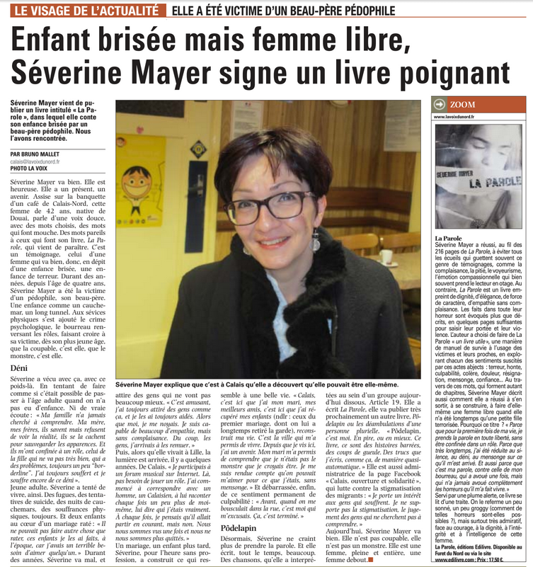 Article_La Voix du Nord_Séverine Mayer_Edilivre