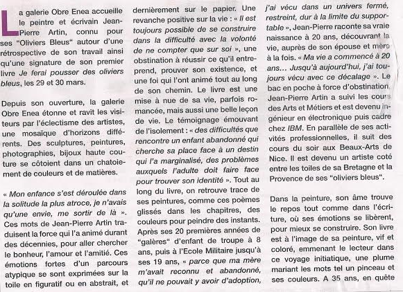 article_Jean-Pierre Artin_La Semaine du Pays Basque_Edilivre