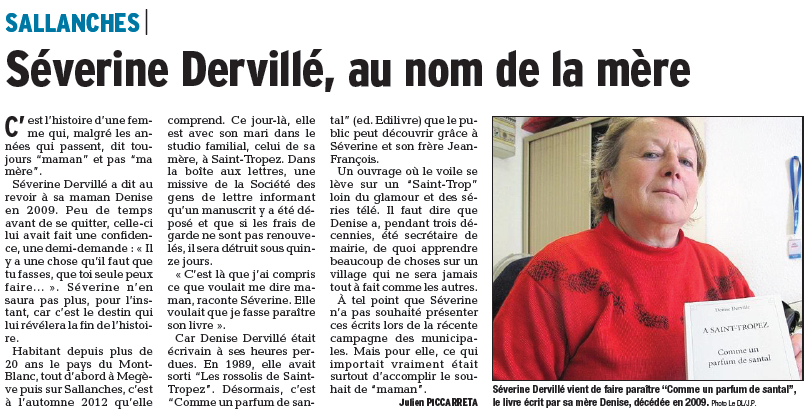 article_Le Dauphiné Libéré_Séverine Dervillé_Edilivre