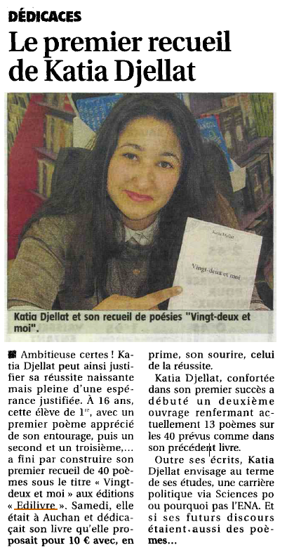 article_Le Journal de Gien_Katia Djellat_Edilivre