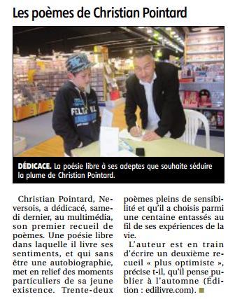 article_Le Journal du Centre_Christian Pointard_Edilivre
