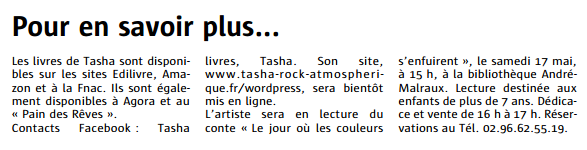 article_Le Télégramme_Tasha2_Edilivre