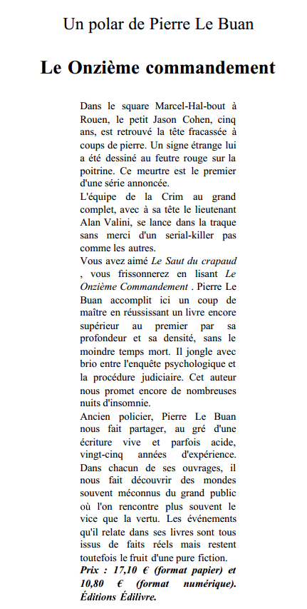 Article_Le journal d'Elbeuf_Pierre Le Buan_Edilivre