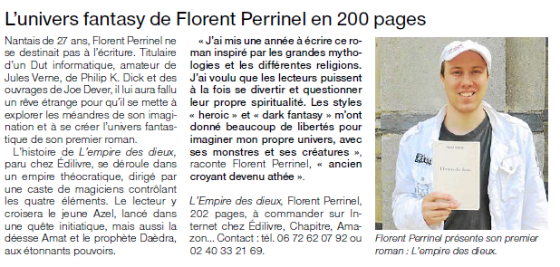 Article_Ouest France_Florent Perrinel