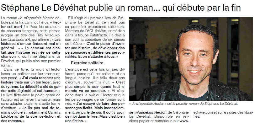 Article_Ouest France_Stéphane Le Dévéhat
