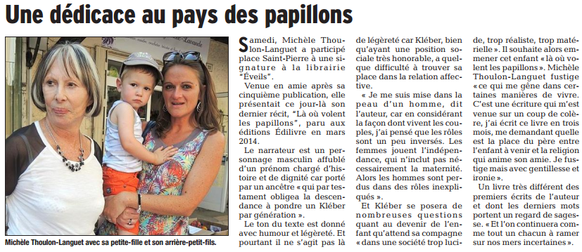 Article_Vaucluse_Matin_Michèle_Thoulon-Languet_Edilivre