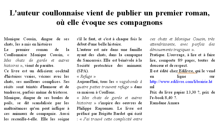 Article_La_Republique_du_Centre_Monique_Cousin_Edilivre