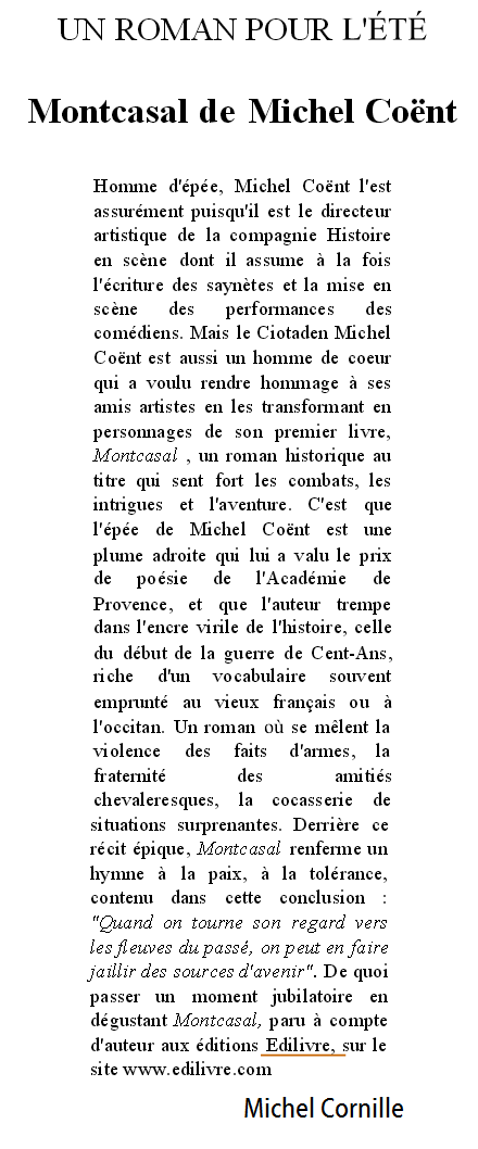 Article_La_Provence_Michel_Coent_Edilivre