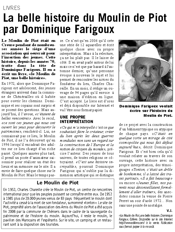 article_L_Echo_de_la_Creuse_Dominique_Farigoux_Edilivre