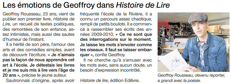 Article_Ouest_France_Geoffroy_Rousseau_Edilivre