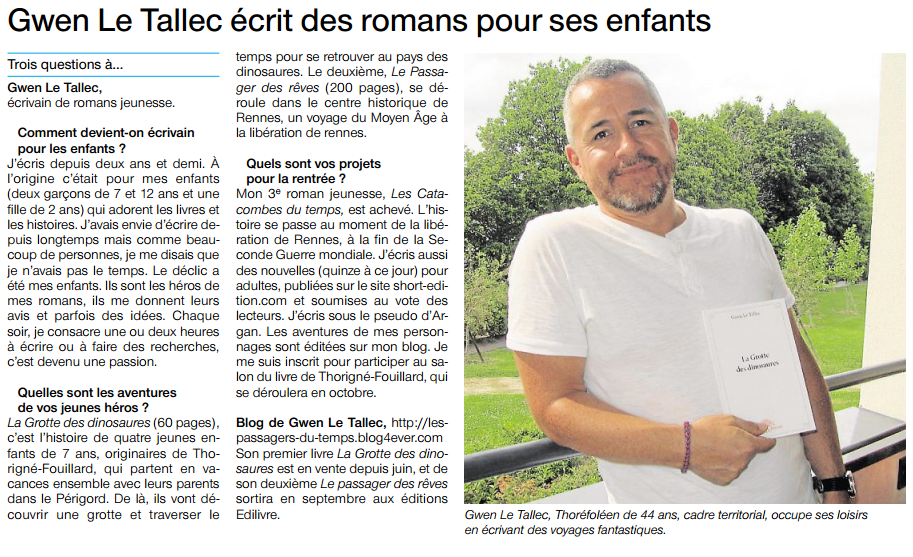Article_Ouest_France_Gwen_Le_Tallec_Edilivre