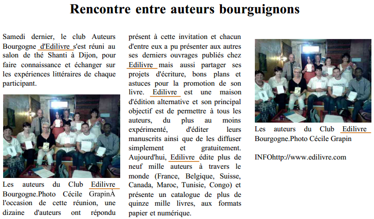 article_Le_Bien_Public_Club_Auteurs_Bourgogne_Edilivre_2014_Edilivre