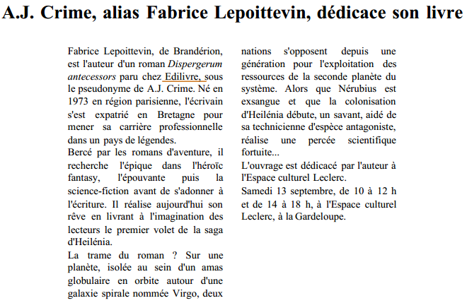 article_Ouest_France_Fabrice_Lepoittevin_2014_Edilivre