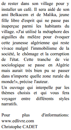 article_Le_Dauphiné_Libéré_Mohamed_Aouine_2014_Edilivre
