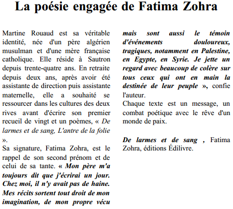 article_Ouest_France_Fatima_Zohra_2014_Edilivre