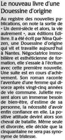 article_Le_Courrier_de_l_Ouest_Nina_Quézen_2014_Edilivre