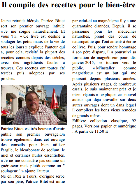 article_La_Nouvelle_République_Patrice_Bittet_2014_Edilivre