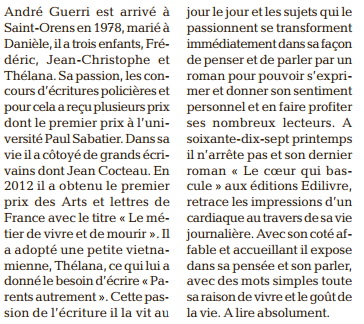 article_La_Depeche_Du_Midi_Andre_Guerri_2014_Edilivre
