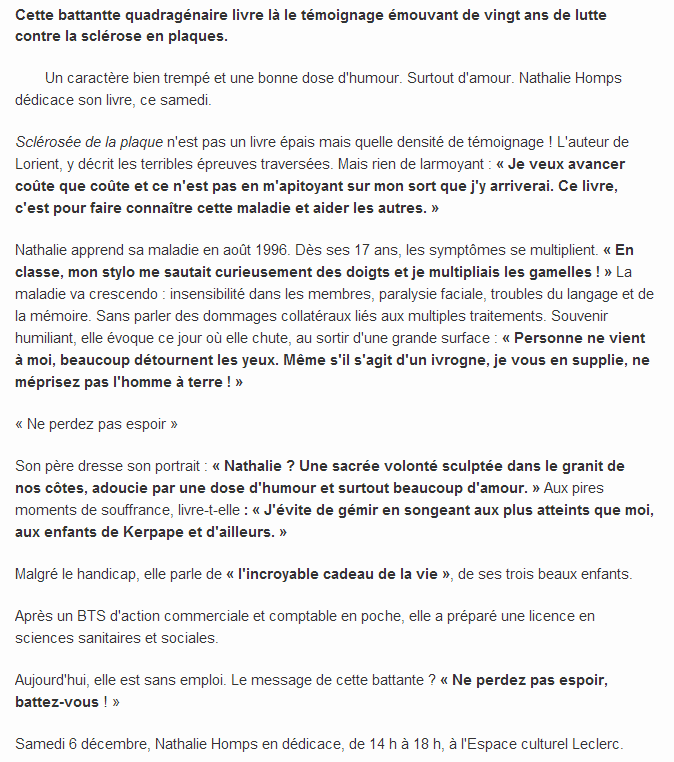 article_Ouest_France_Nathalie_Homps_2014_Edilivre
