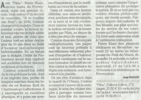 article_Le_Dauphine_Libere_Pierre_Blanc_2014_Edilivre