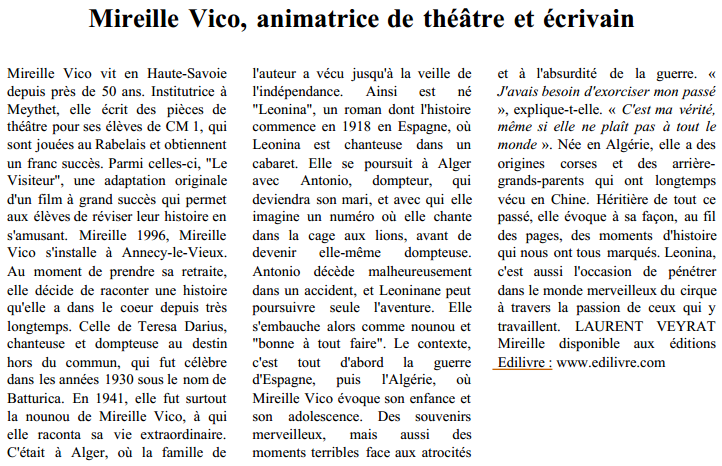 article_Le_Messager_Mireille_Vico_2014_Edilivre