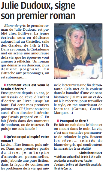 article_La_Provence_Julie_Dudoux_2014_Edilivre