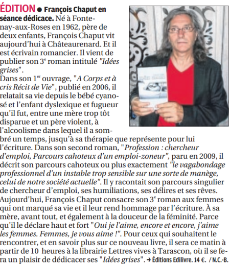article_La_Provence_Francois_Chaput_2014_Edilivre