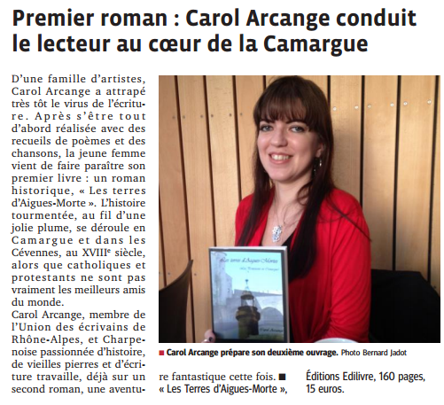 article_Le_Progrès_Carol_Arcange_2015_Edilivre