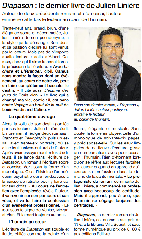 article_Ouest_France_Julien_Linière_2015_Edilivre