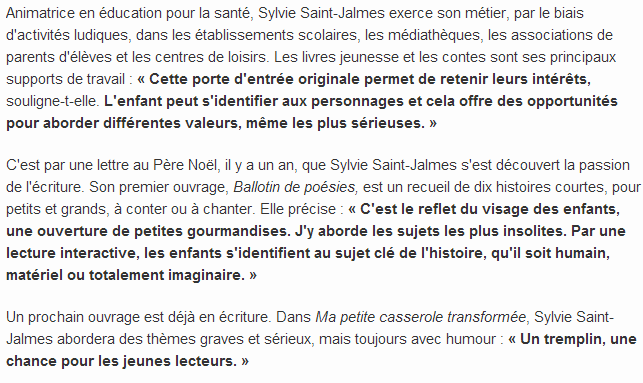 article_Ouest_France_Sylvie_Saint_Jalmes_2015_Edilivre