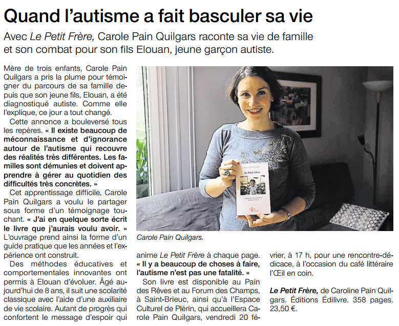 article_Ouest_France_Carole_Pain_Quilgars_2015_Edilivre
