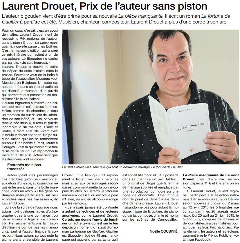 article_Ouest_France_Laurent_Drouet_2015_Edilivre