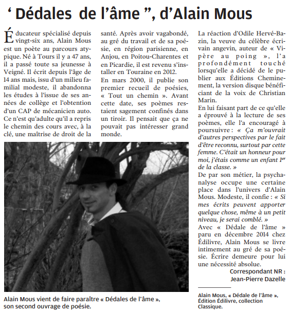article_La_Nouvelle_République_Alain_Mous_2015_Edilivre