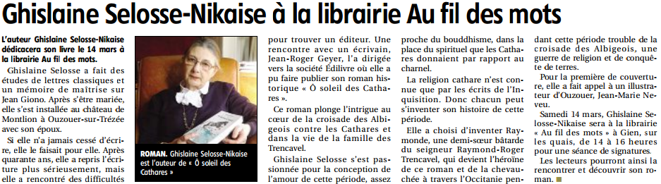 article_La_République_du_Centre_Ghislaine_Selosse_2015_Edilivre