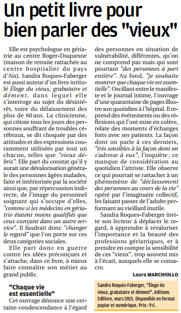 article_La_Provence_Sandra_Roques_Faberger_2015_Edilivre