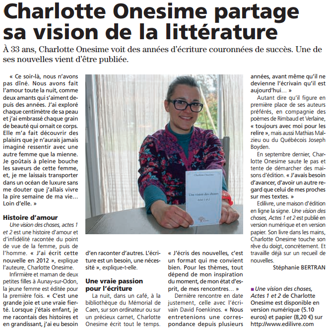 article_La_Voix_Le_Bocage_Charlotte_Onesime_2015_Edilivre