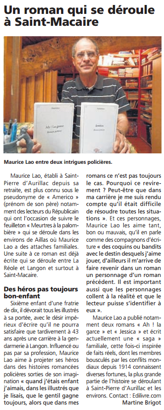 article_Le_Républicain_Sud_Gironde_Americano_2015_Edilivre