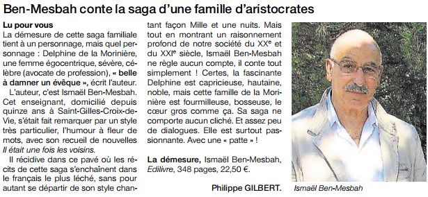 article_Ouest_France_Ismaël_Ben_Mesbah_2015_Edilivre