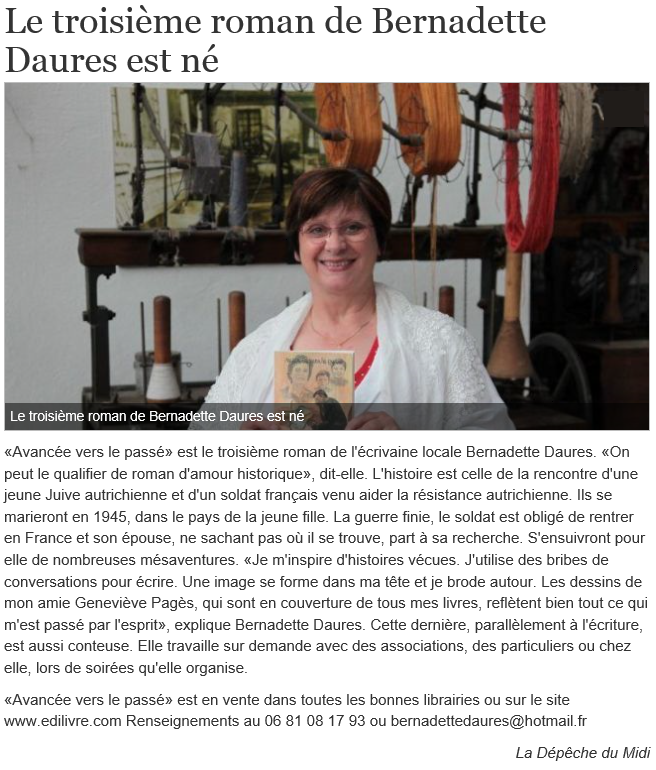article_La_Dépeche_du_Midi_Bernadette_Daures_2015_Edilivre